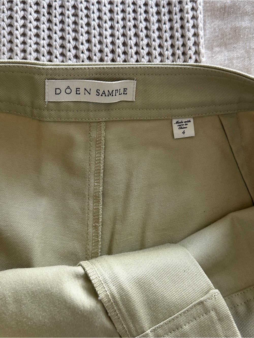 Doen Olive Green Belted Shorts *Sample - Picture 2 of 3